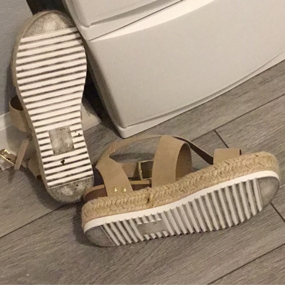 Platform ankle sandals tan - Picture 3 of 5